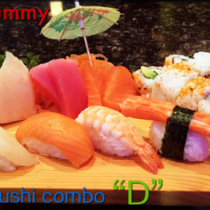 C. California Roll with 4 pcs Sushi, 6 pcs Sashimi (Chef’s Choice) *